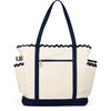 Scalloped Tennis Tote, Navy - Bags - 4