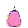 Little Love Tennis Backpack, Quilted Pink Tennis Balls - Backpacks - 1 - thumbnail