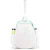 Game On Tennis Backpack, Quilted White & Light Blue - Bags - 1 - thumbnail