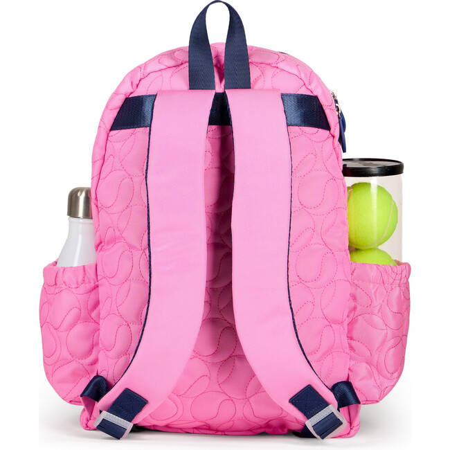 Little Love Tennis Backpack, Quilted Pink Tennis Balls - Backpacks - 3