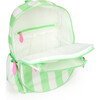 Junior Love Tennis Backpack, Mint/White Cabana Stripe - Backpacks - 3