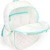 Game On Tennis Backpack, Quilted White & Light Blue - Bags - 4