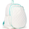 Game On Tennis Backpack, Quilted White & Light Blue - Bags - 5
