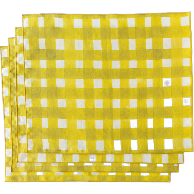 Yellow Cross Hatch Placemat, Set of 4