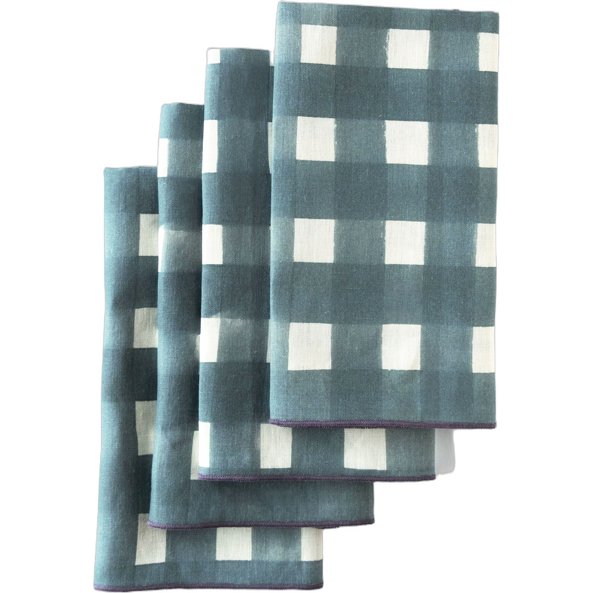 Blue Cross Hatch Napkin, Set of 4 - Tabletop - 1
