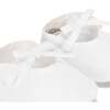 Linen Bow Front Soft Shoe, Soft White Linen Bow - Booties - 2