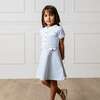 Organic Short Sleeve French Terry Contrast Trim Dress, Light Blue Heather - Dresses - 3