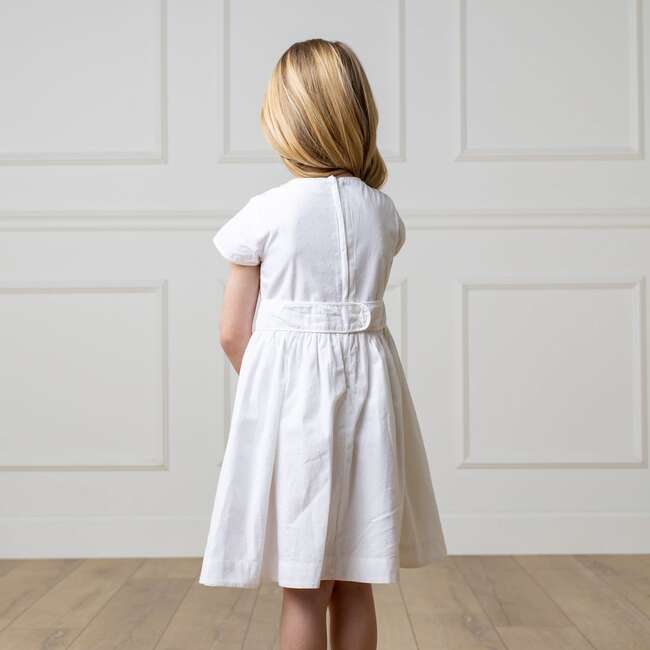 Organic Tulip Sleeve Swiss Dot Party Dress, White Swiss Dot - Dresses - 5
