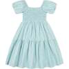 Linen Smocked Short Bubble Sleeve Dress, Tea Room Floral - Dresses - 2