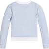 Organic French Terry Contrast Trim Cardigan, Light Blue Heather - Sweaters - 2
