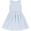 Organic Sleeveless Pleated Sweater Dress with Bow, Light Blue Heather - Dresses - 2