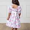 Organic Short Sleeve Puff Sleeve Party Dress, Bouquet Floral - Dresses - 5