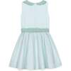 Organic Peter Pan Collar Seersucker Dress, Mint Seersucker - Dresses - 2