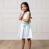 Organic Peter Pan Collar Seersucker Dress, Mint Seersucker - Dresses - 3