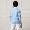 Organic Long Sleeve Tipped Cardigan Sweater, Classic Blue - Sweaters - 5