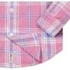 Linen Long Sleeve Button Down Shirt, Tea Room Pink Plaid - Button Downs - 2