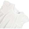Short Sleeve Special Occasion Linen Pintuck Dress, Soft White Pintuck - Dresses - 2