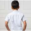 Linen Short Sleeve Button Down Shirt, White Court Pinstripe - Button Downs - 5