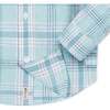 Linen Long Sleeve Button Down Shirt, Tea Room Blue Plaid - Button Downs - 2