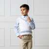 Organic Long Sleeve Seersucker Button Down Shirt, Classic Blue Gingham - Button Downs - 3