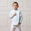 Organic Long Sleeve Seersucker Button Down Shirt, Mint Seersucker - Button Downs - 3