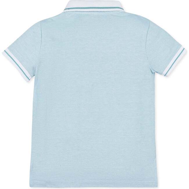 Organic Short Sleeve Knit Pique Polo Shirt, Robin's Egg Blue