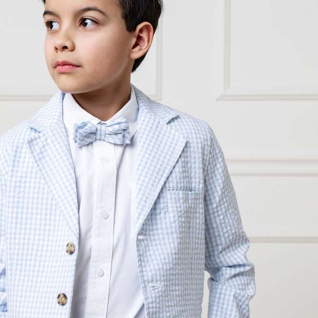Organic Classic Seersucker Suit Jacket, Classic Blue Gingham - Blazers & Sport Coats - 5