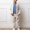 Organic Seersucker Suit Pant, Tonal Tan Seersucker - Pants - 4
