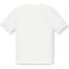 Organic Short Sleeve Ruffle Edge Sweater Knit Top, White Diamond - Sweaters - 2