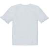 Organic Short Sleeve Ruffle Edge Sweater Knit Top, Light Blue Heather Diamond - Sweaters - 2