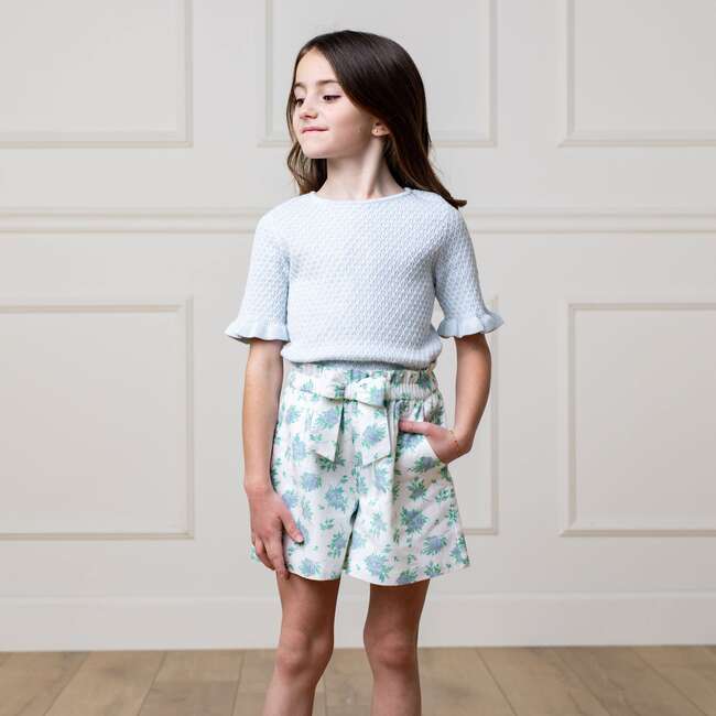 Pull-On Cinched Waist Linen Short, Coastal Cottage Floral - Shorts - 3
