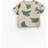 Baby Watermelon Print Tee, Beige - T-Shirts - 1 - thumbnail