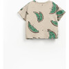 Baby Watermelon Print Tee, Beige - T-Shirts - 2