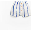 Striped Woven Shorts, White - Shorts - 1 - thumbnail