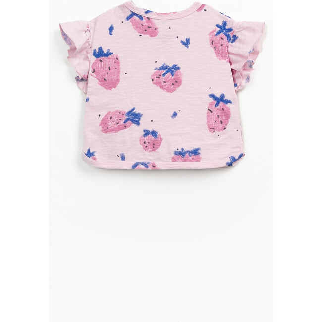 Strawberry Print Tee, Pink - T-Shirts - 2