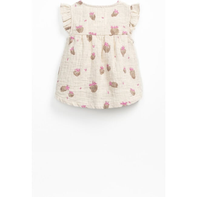 Strawberry Print Tunic, Beige - Blouses - 2