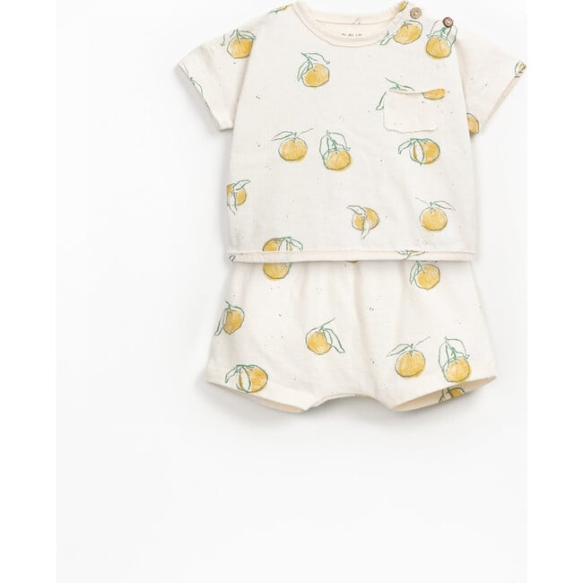Short Sleve + Shorts Pajama Set, White