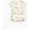 Short Sleve + Shorts Pajama Set, White - Pajamas - 1 - thumbnail