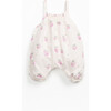 Strawberry Print Jumpsuit, White - Jumpsuits - 1 - thumbnail