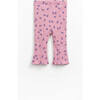 Ribbed Pear Print Leggings, Pink - Leggings - 2