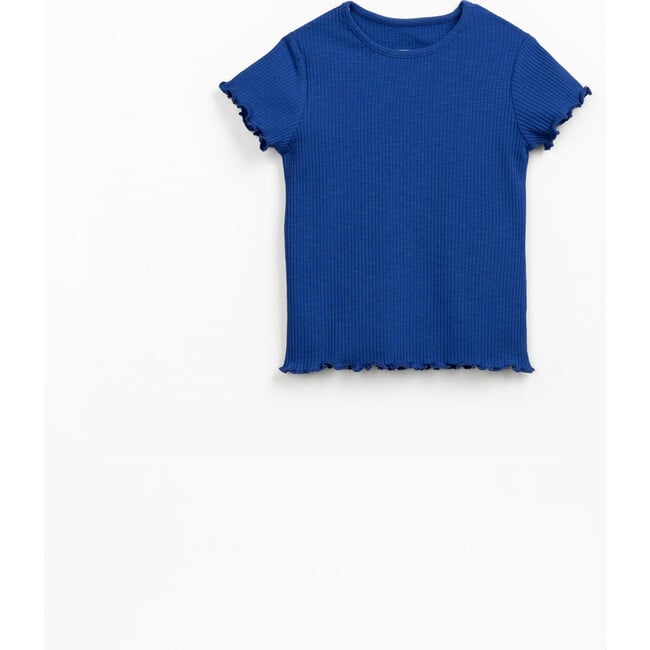 Ribbed Cap Sleeve Tee, Blue