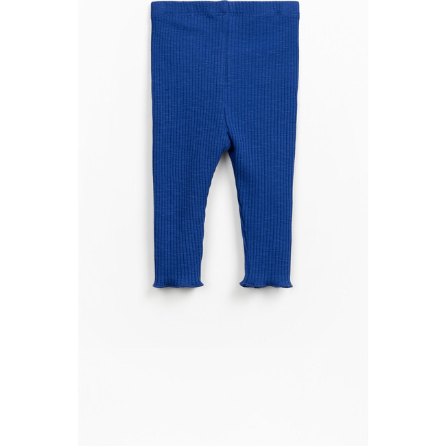 Ribbed Leggings, Blue - Leggings - 2