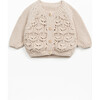 Pointelle Cardigan, Beige - Cardigans - 1 - thumbnail