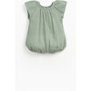 Pointelle Cap Sleeve Romper, Green - Rompers - 1 - thumbnail