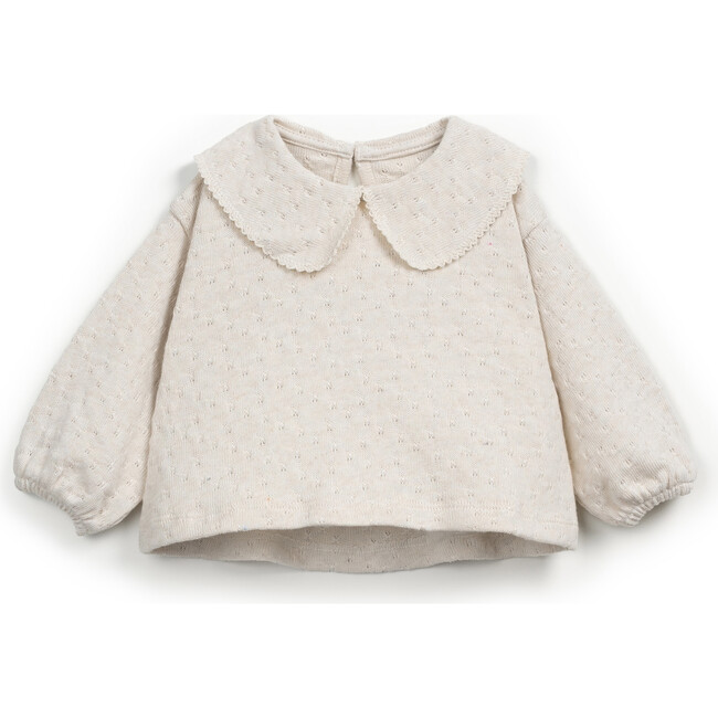 Pointelle Sweater, Beige
