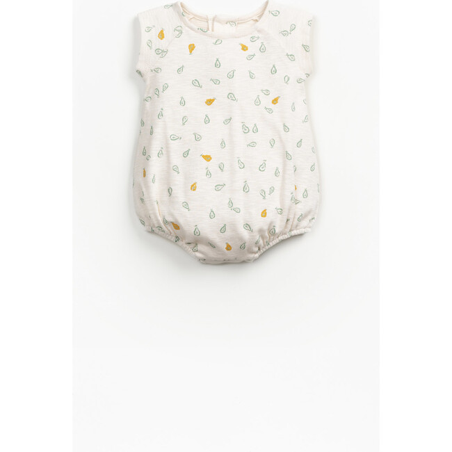 Pear Print Romper, Cream