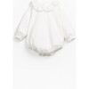 Long Sleeve Bubble Onesie, White - Onesies - 1 - thumbnail