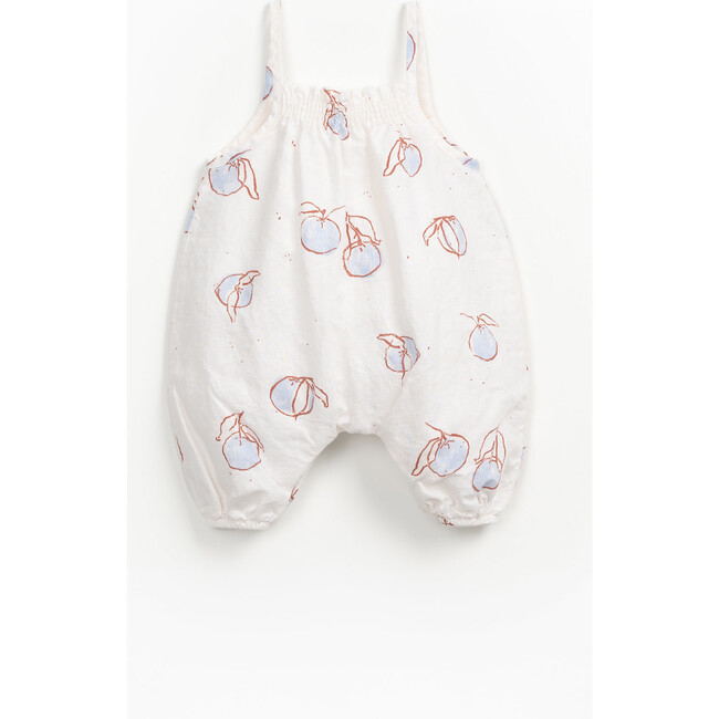 Orange Print Jumpsuit, White