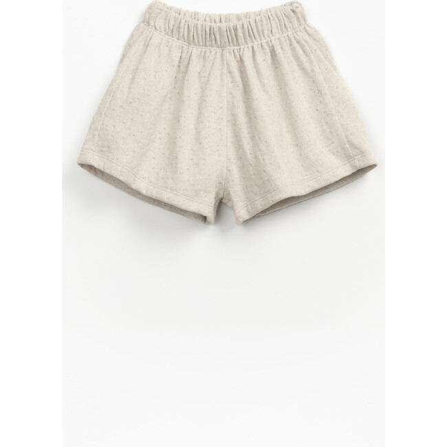 Knit Pointelle Shorts, Beige