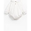 Long Sleeve Bubble Onesie, White - Onesies - 2